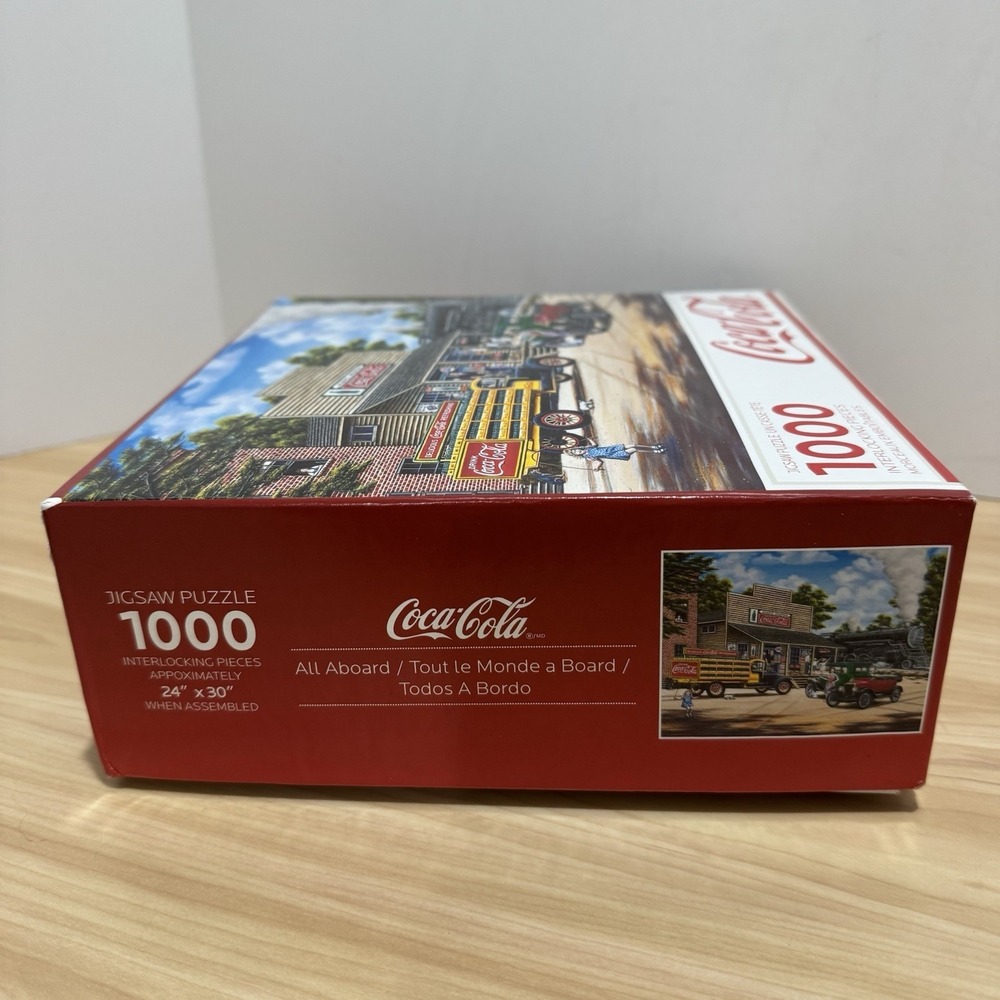 ALL ABOARD Coca-Cola 1000 Piece Jigsaw Puzzle MAJESTIC Coke Train COMPLETE - Picture 12 of 14
